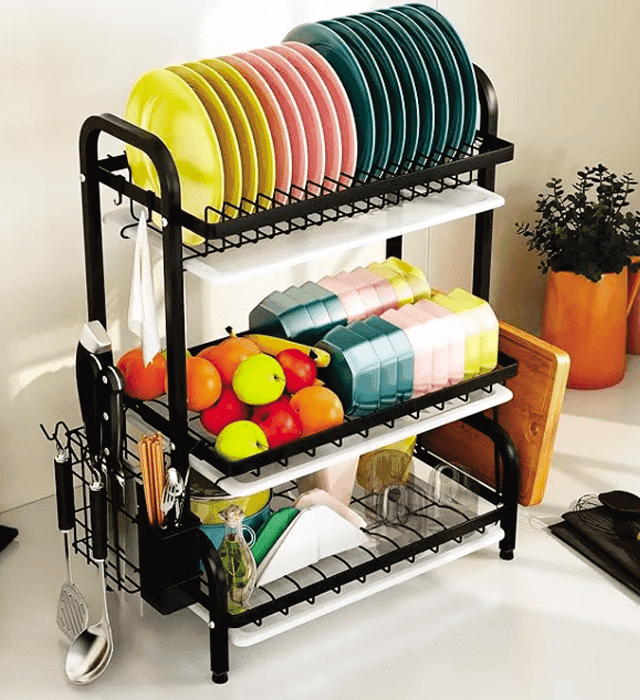 3 Tier Stainless Steel Dish Drying Rack 3 Tier Stainless Steel Dish Drying Rack