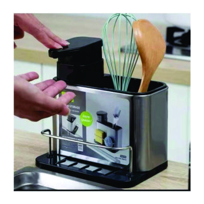 3 in 1 cutlery rack with soap dispenser