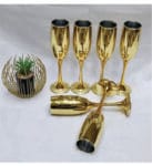 6 pieces gold pleated champagne cup