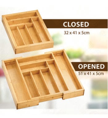 Bamboo expandable tray