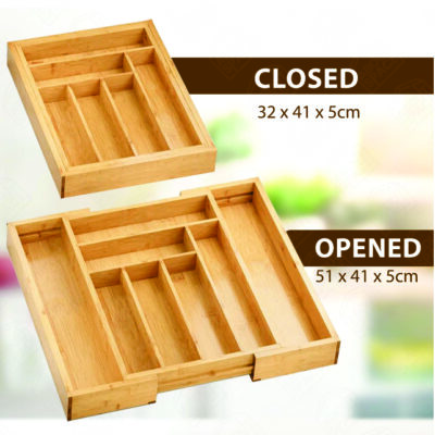 Bamboo expandable tray