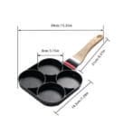 NON STICK 4 PART FRYING PAN (4 holes non stick pan)