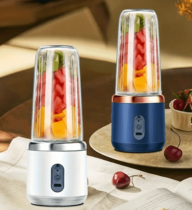 Portable Electric Juice Cup blue & white Portable Electric Juice Cup blue & white