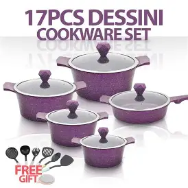 17PCS DESSINI CERAMIC COOKWARE SET