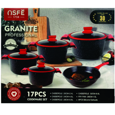 17PCS GRANITE COOKWARE POT
