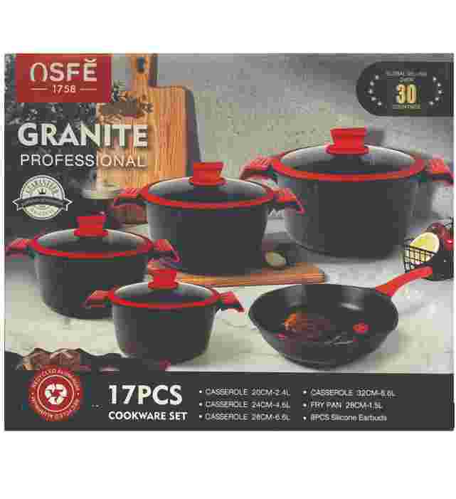 17PCS GRANITE COOKWARE POT