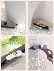 2 in 1 toilet hard brush (Solitude Multi-Function Toilet and Bathroom Cleaning Brush Hard Bristle Rotating Crevice)