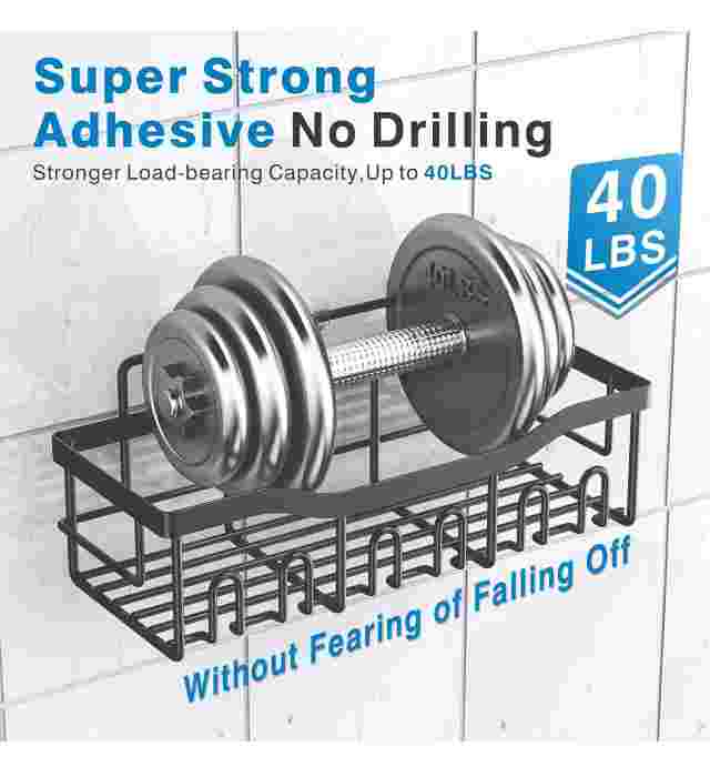 5 in 1 bathroom organizer (Adhesive Shower Caddy, 5 Pack Rustproof Stainless Steel Bath Organizers With Large Capacity, No Drilling Shelves for Bathroom Storage & Home Decor) 3
