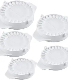 5PCS MOULE 5PATE GM (PhantomSky Dumpling Maker 5 Pcs White Ravioli Pastry Skin Press Mold Set Plastic)