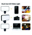 DOLLARAMA CUBE LED LIGHT (LED Selfie Light Rechargeable 3 Color Temperature Clip)
