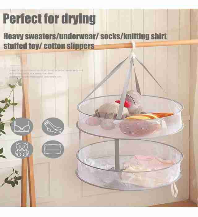 Foldable double layer drying basket 1