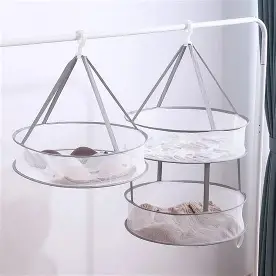 Foldable double layer drying basket