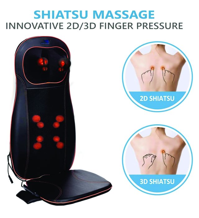 Full body massager (Neck & Back Massager with Heat, Full Back Kneading Shiatsu or Rolling Massage, Massage Chair pad with Height Adjustment, Back Massager for Neck and Shoulder) 1