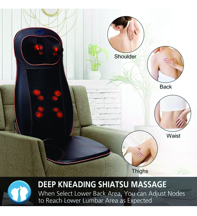 Full body massager (Neck & Back Massager with Heat, Full Back Kneading Shiatsu or Rolling Massage, Massage Chair pad with Height Adjustment, Back Massager for Neck and Shoulder) 2