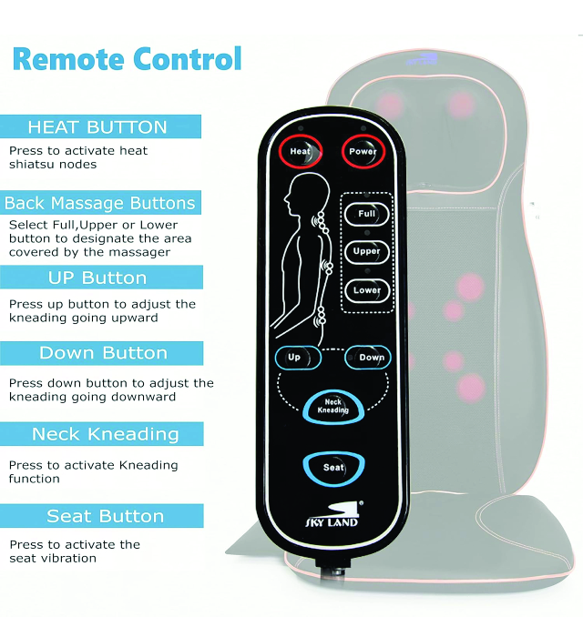Full body massager (Neck & Back Massager with Heat, Full Back Kneading Shiatsu or Rolling Massage, Massage Chair pad with Height Adjustment, Back Massager for Neck and Shoulder) 4
