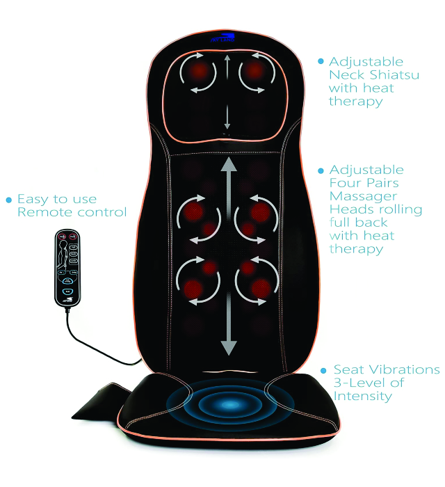 Full body massager (Neck & Back Massager with Heat, Full Back Kneading Shiatsu or Rolling Massage, Massage Chair pad with Height Adjustment, Back Massager for Neck and Shoulder) 5