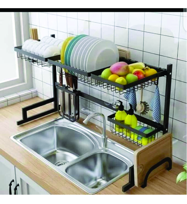 KITCHEN RACK (Over The Sink Dish Drainer Dish Rack - 85cm)