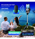 2 in 1 selfie stick tripod with remote & ring light