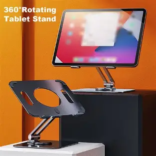 Multidirectional tablet holder (Metal Adjustable 360 Degree Rotating Laptop and Tablet Stand)