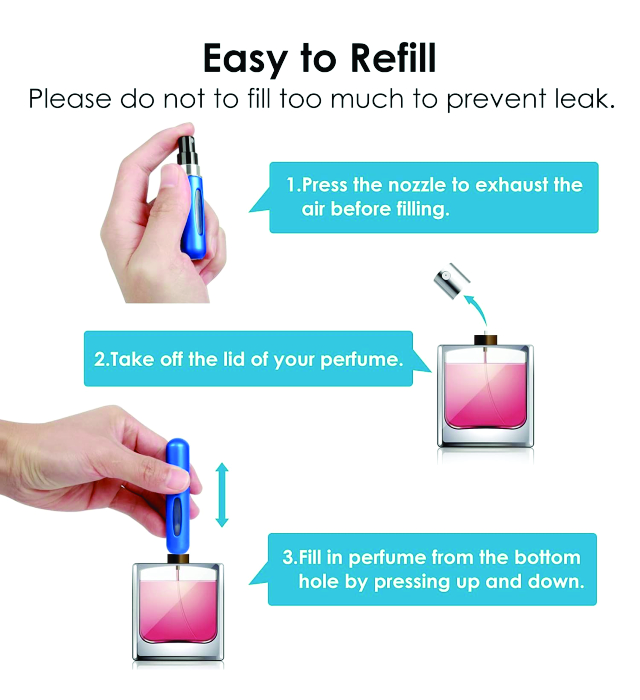 PERFUME AUTOMIZER (Portable 5ml Mini Atomizer Bottles, Refillable Perfume Spray, Scent Pump Case) 2
