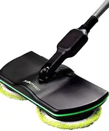 SUPER MAID (Cordless Electronic Spinning Mop ,3-in-1Rechargeable Powered Floor Cleaner Scrubber Polisher Mop, Handheld Vacuum Floor and Carpet Tile Sweeper with 4 Microfiber Pads and 2 Polisher Pads)