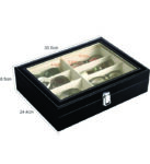 Seven grid leather multi-glasses organizer