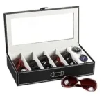Seven grid leather multi-glasses organizer