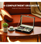 Seven grid leather multi-glasses organizer