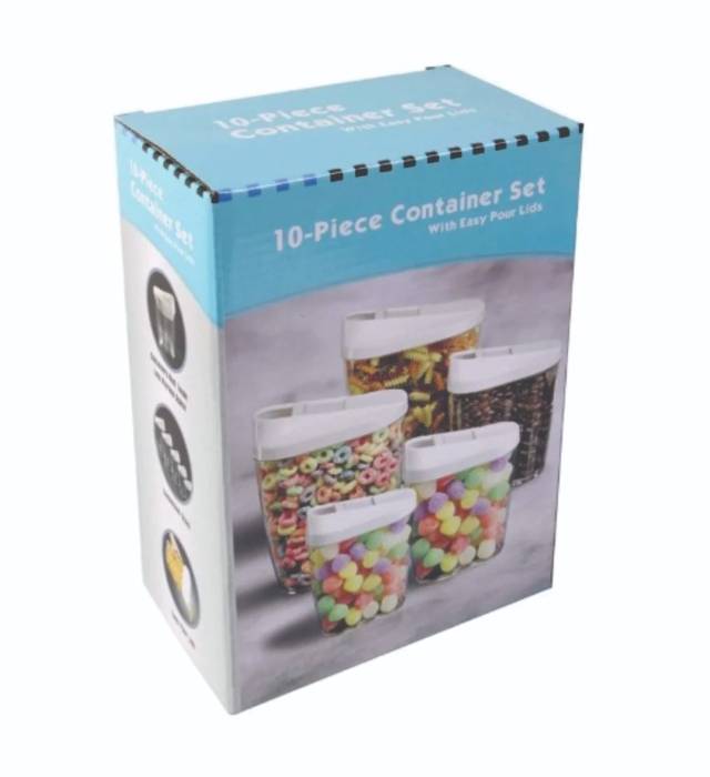 10PCS CONTAINER (Strong Plastic Container Set With Easy Pour Air) 1