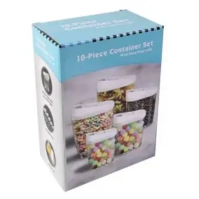 10PCS CONTAINER (Strong Plastic Container Set With Easy Pour Air)