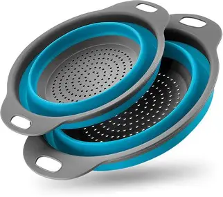 2IN1 SILICONE SIEVE (Collapsible Kitchen Colander, Strainer Colander Set)