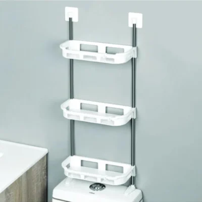 3 STOREY TOILET RACK (Kitchen Bathroom Storage Rack, Over The Toilet Shampoo Organizer Shelf)