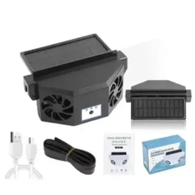AUTO COOL FAN (Solar Power Car Auto Air Vent Cool Fan Cooler Ventilation System Radiator Exhaust Heat Fan)