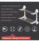 BATH RACK (Double Layer Towel Holder with Two Hooks Bathroom Rack with Magic Suction Cup)
