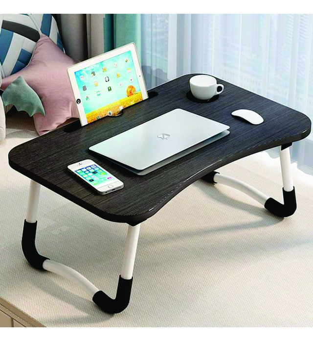 BED TABLE WITH DRAWER (ADJUSTABLE FOLDABLE LAPTOP BEDSIDE WORK TABLE) 1