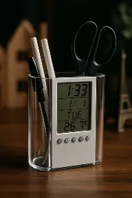 CALENDAR PEN HOLDER (Digital Pen Holder, Multifunctional Digital Alarm Clock with Thermometer, Calendar)