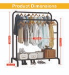 CLOTH HANGER WITH ROLLER (Metal Garment Rack Multipurpose Clothes Rack with Bottom Shelf)