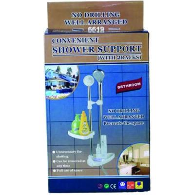 CONVENIENT SHOWER SUPPORT (With Soap Box And Rack)