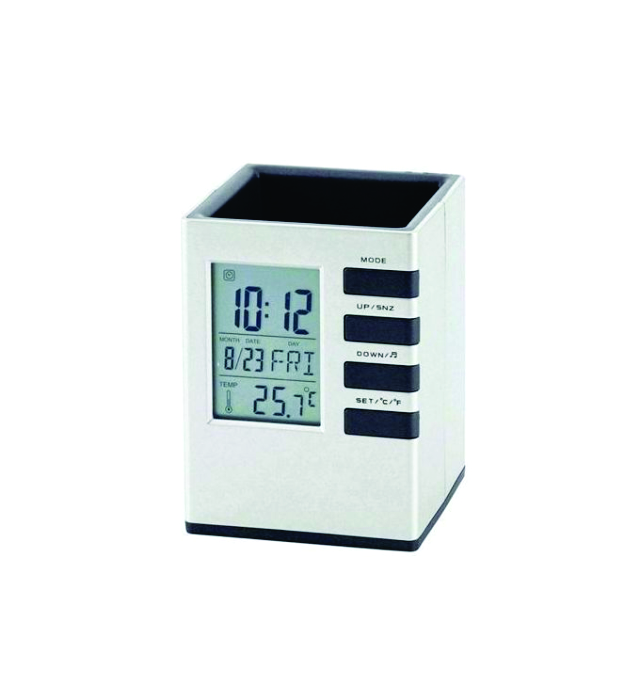 CUBE DESK STAND (Super Office Pen Holder With Digital Clock,calender,Alarm)
