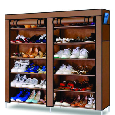 DOUBLE DOOR DUST PROOF SHOE RACK (Double Row 12 Blocks Shoe Rack)