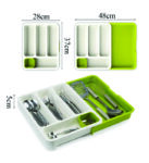 EXPANDABLE CUTLERY TRAY (Plastic Drawer Holder to Store Organize Spoons Toiletries)