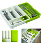 EXPANDABLE CUTLERY TRAY (Plastic Drawer Holder to Store Organize Spoons Toiletries)