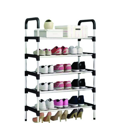 Easy to assemble shoe rack (4-6 TIER SHOE RACK STAND STORAGE SELF ORGANISER LIGHTWEIGHT COMPACT SPACE SAVING)