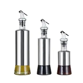 GLASS CRUET OIL JAR (Cooking seasoning oil bottle dispenser sauce bottle stainless glass storage)