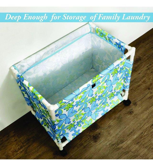 MOBILE LAUNDRY BASKET (Fabric Laundry Basket with Wheels) 1
