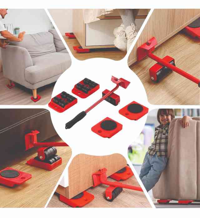 MOVEABLE HELPER (Furniture Lift Mover Tool Set with Adjustable Height Lifting Tool Lever) 5