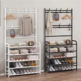 Multifunctional shoe and hat rack (Simple Floor Coat Rack, Shoe Hat Rack, Space-Saving Storage Solution)