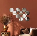 OCTAGON MIRROR(12 IN PACK Mirror Wall Stickers)