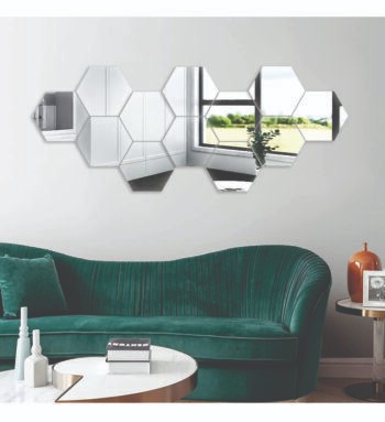 OCTAGON MIRROR(12 IN PACK Mirror Wall Stickers)