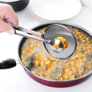 OIL DRAINER AND PICKER (Flip Sieve Spoon 2way Heat Frying Serving Spoon)